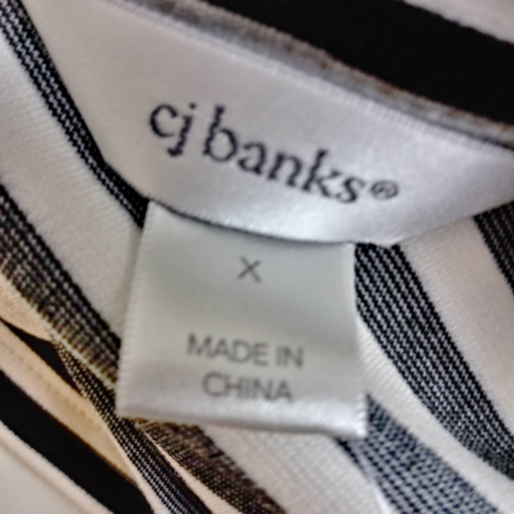 CJ Banks Ponte Knit Striped Skirt- NWT - Picture 6 of 6